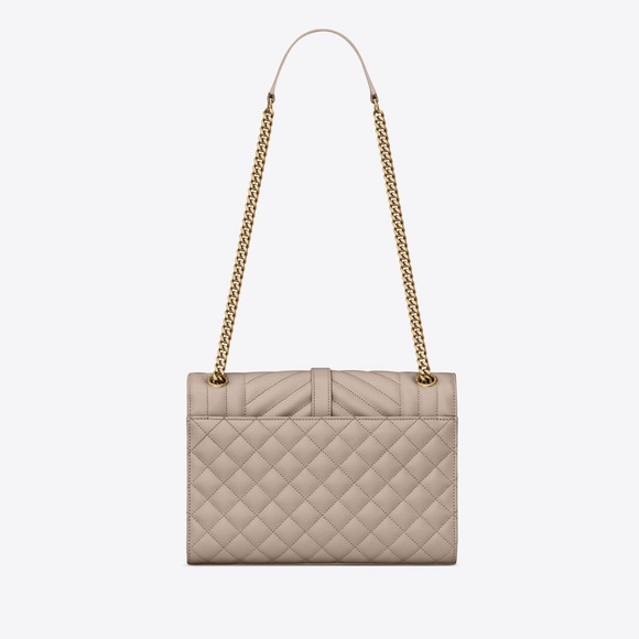 SAINT LAURENT MEDIUM CASSANDRA QUILTED LEATHER ENVELOPE BAG,Greyish Brown,$2,950 - Picture 3 of 17